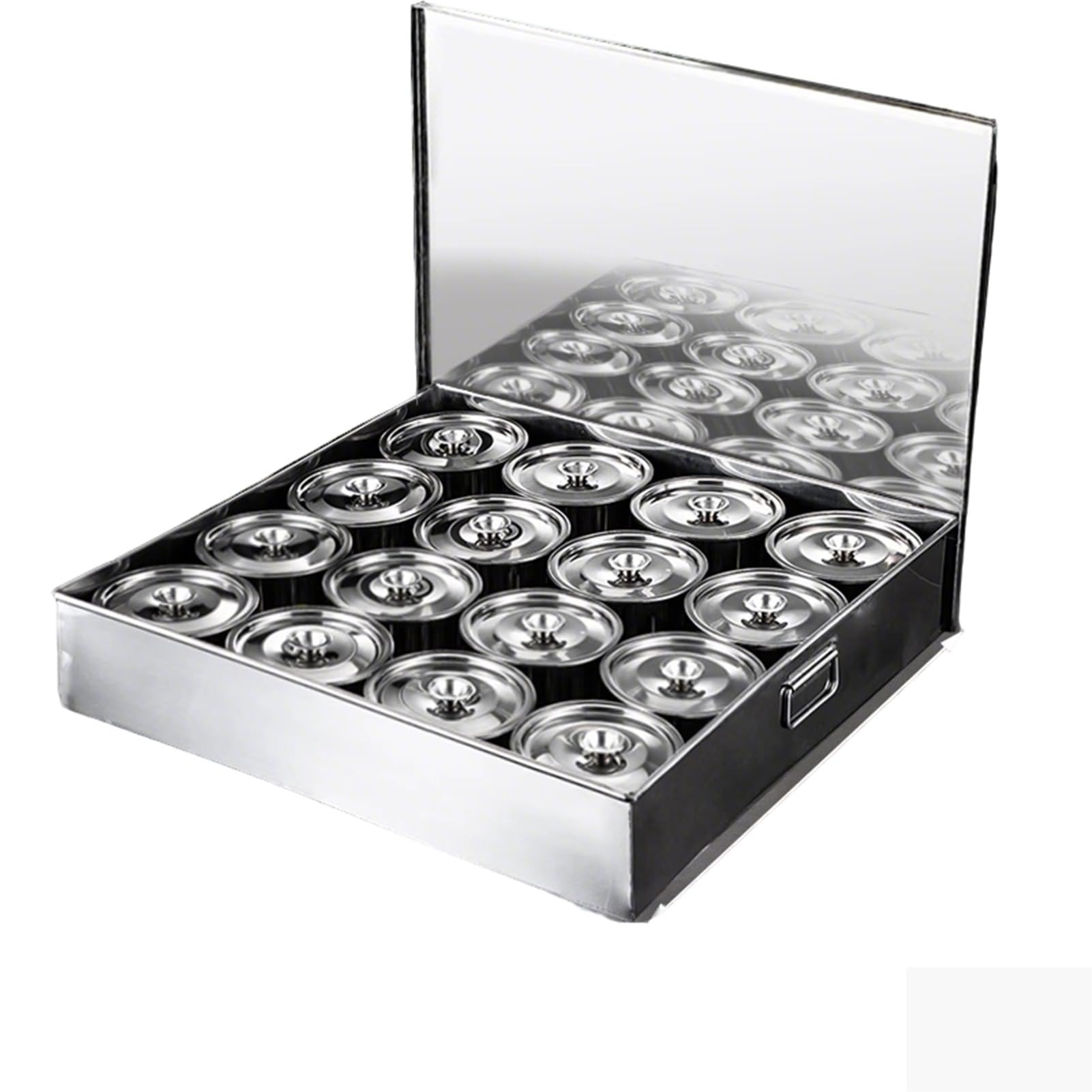 SaryEdge Stainless Steel Pizza Topping Station - Reusable Condiment Containers With Lid Spice Rack Holder For Sauces Ingredients And Seasonings - Perfect For H,