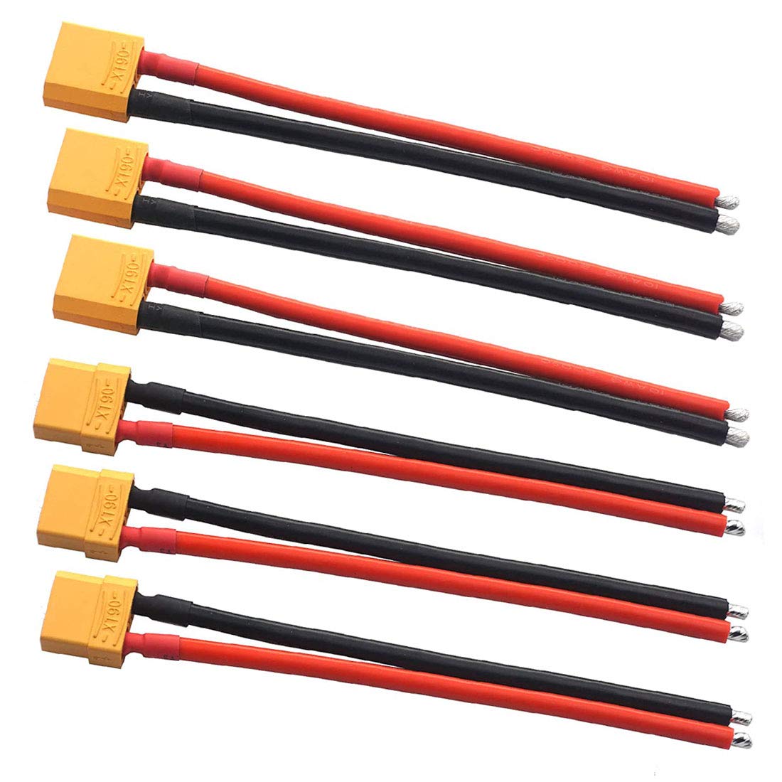 3pairs XT90 Plug XT-90 Male Female Connectors Cable with 10awg 15cm Slicone Wire for RC LiPo Battery FPV Turnigy/Zippy