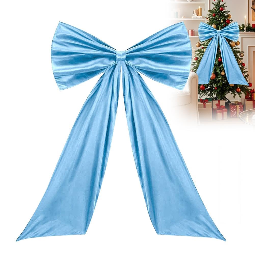 FARYODI Große Satinschleife 60 x 90cm, Groß Schleife Deko, Exquisit Satinschleifen Grosse für Party, Hochzeit, Wand, Heim Dekoration (Himmelblau)