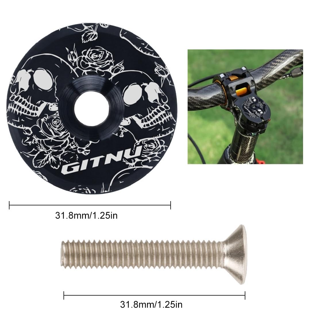 (1 pz Copricuffia per Bicicletta, Copertura Anteriore Impermeabile per Bicicletta, Copertura Superiore per Mountain Bike in Alluminio, Accessori per Mountain Bike e Bici da Strada