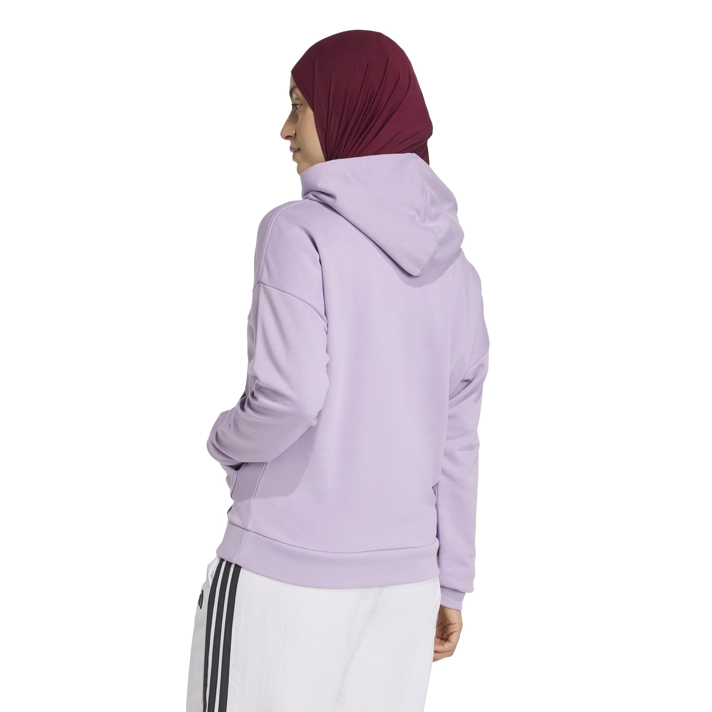 adidas Kobiety ESSENTIALS LINEAR FRENCH TERRY HOODIE, powder plum/white, S