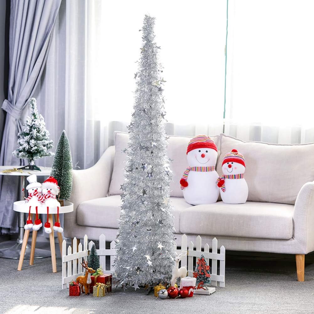 ポップアップクリスマスツリー、光沢のあるスパンコールティンセル沿岸