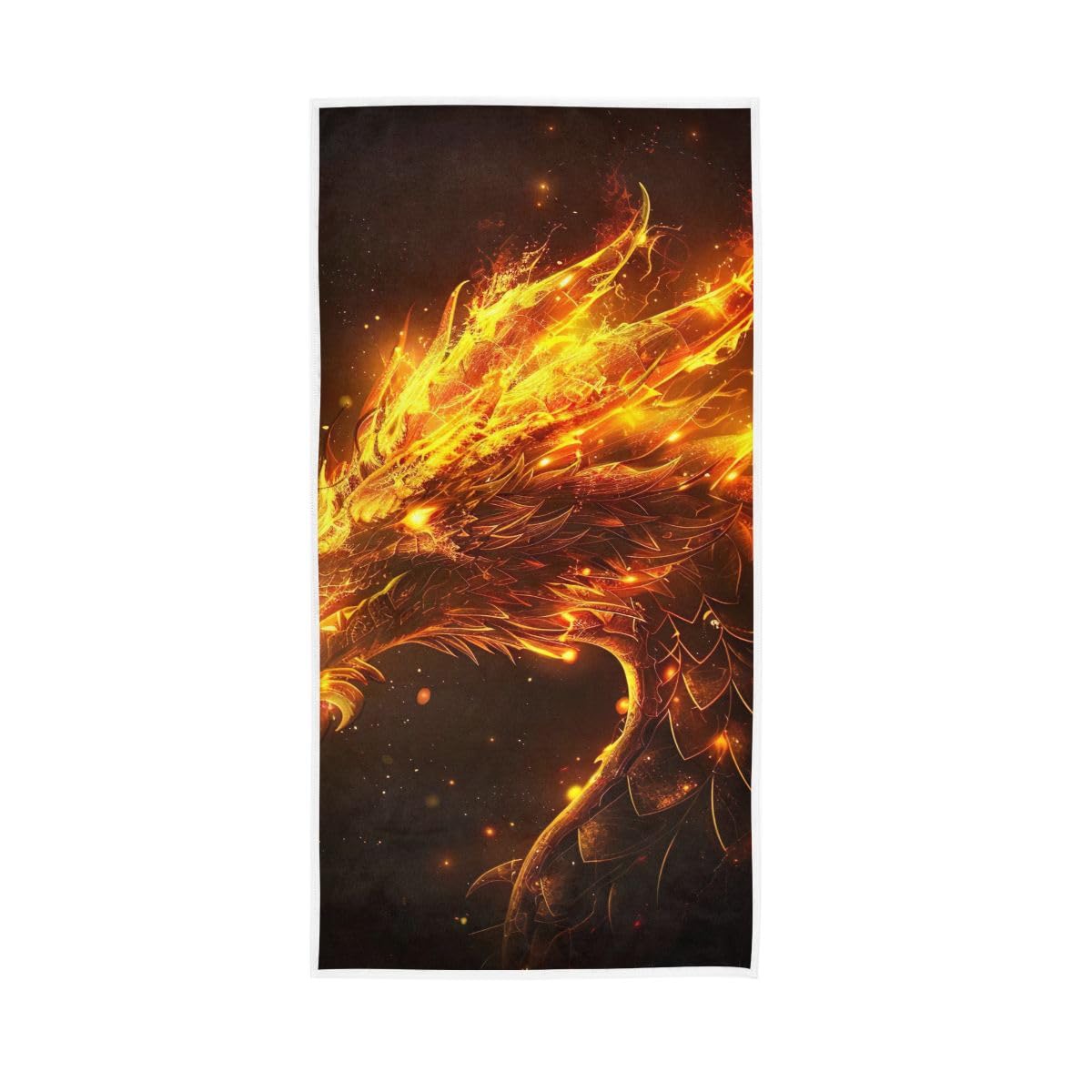 HUYGD Dragon Head on Fire Bathroom Hand Towels Decorative, Hand Towels for Bathroom, Travel, Camp, Hotel, Spa 15 x 30 Inches