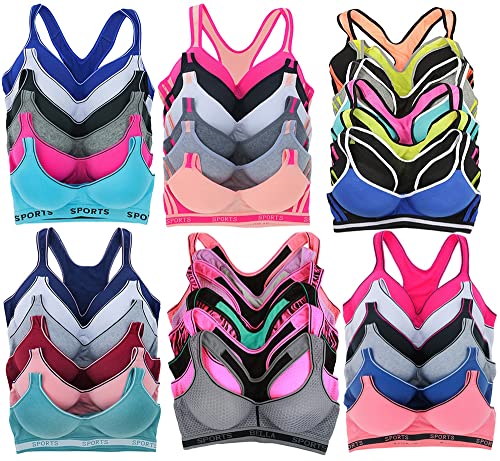 Image of ToBeInStyle Women's 6 Pack Random Selection Padded Support Bras - Sizes 30A to 46DDD