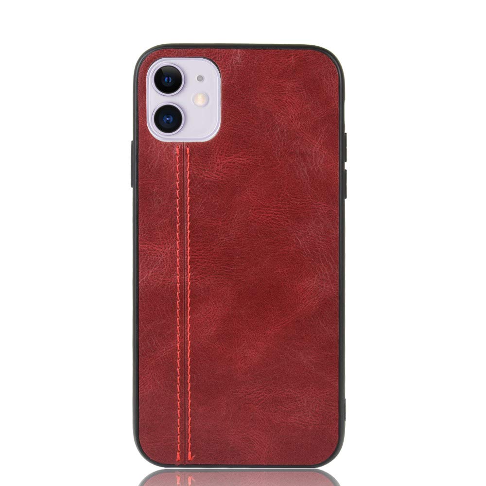 CaseTECH Luxury Vegan Leather Case | Compatible with iPhone | Simil Leather | Leather Cover, Premium Case | Flexible Frame, Shock Absorption | (iPhone SE 2020, 7, 8, Bordeaux)