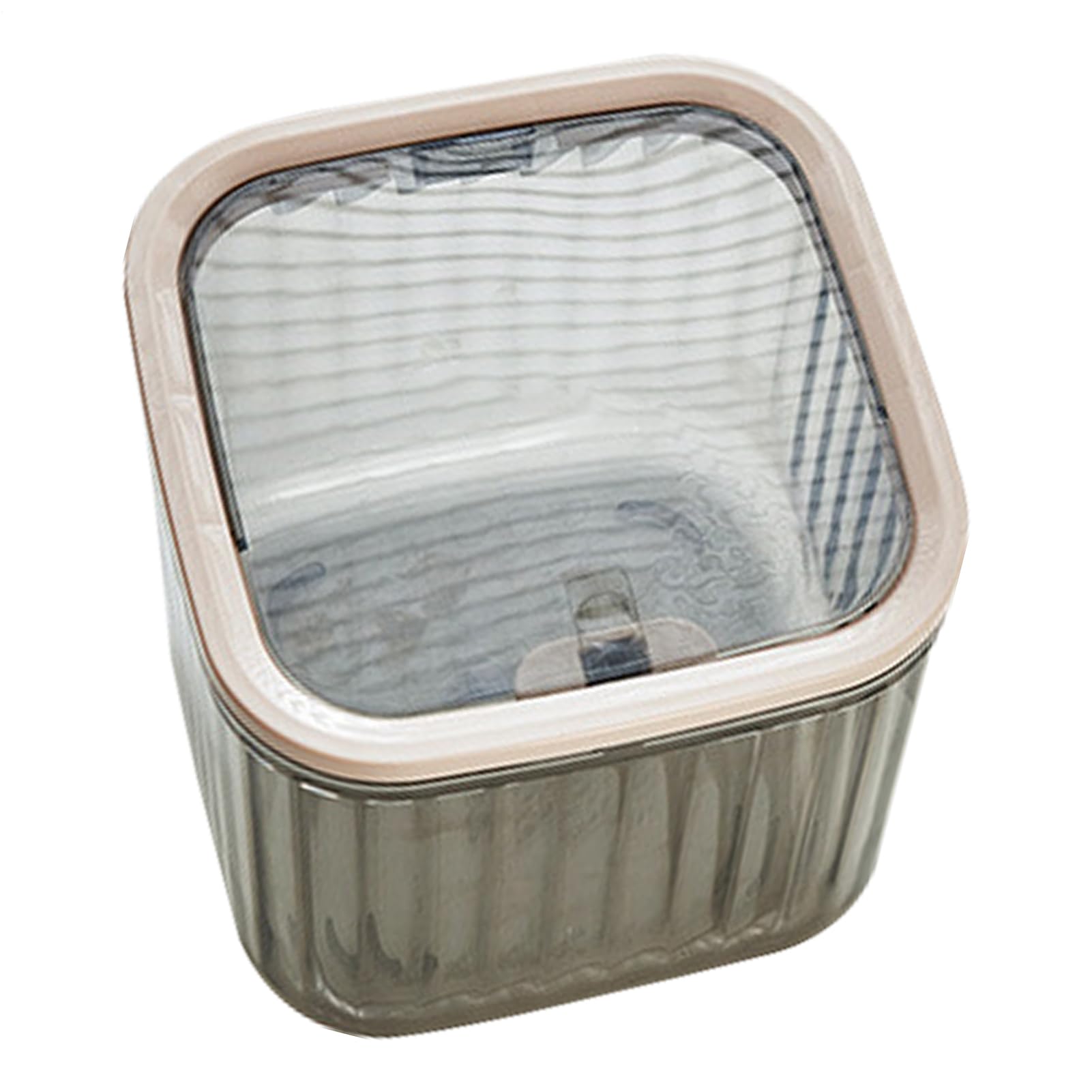 Corbeille de bureau en plastique transparent pour coton-tiges et cuisine