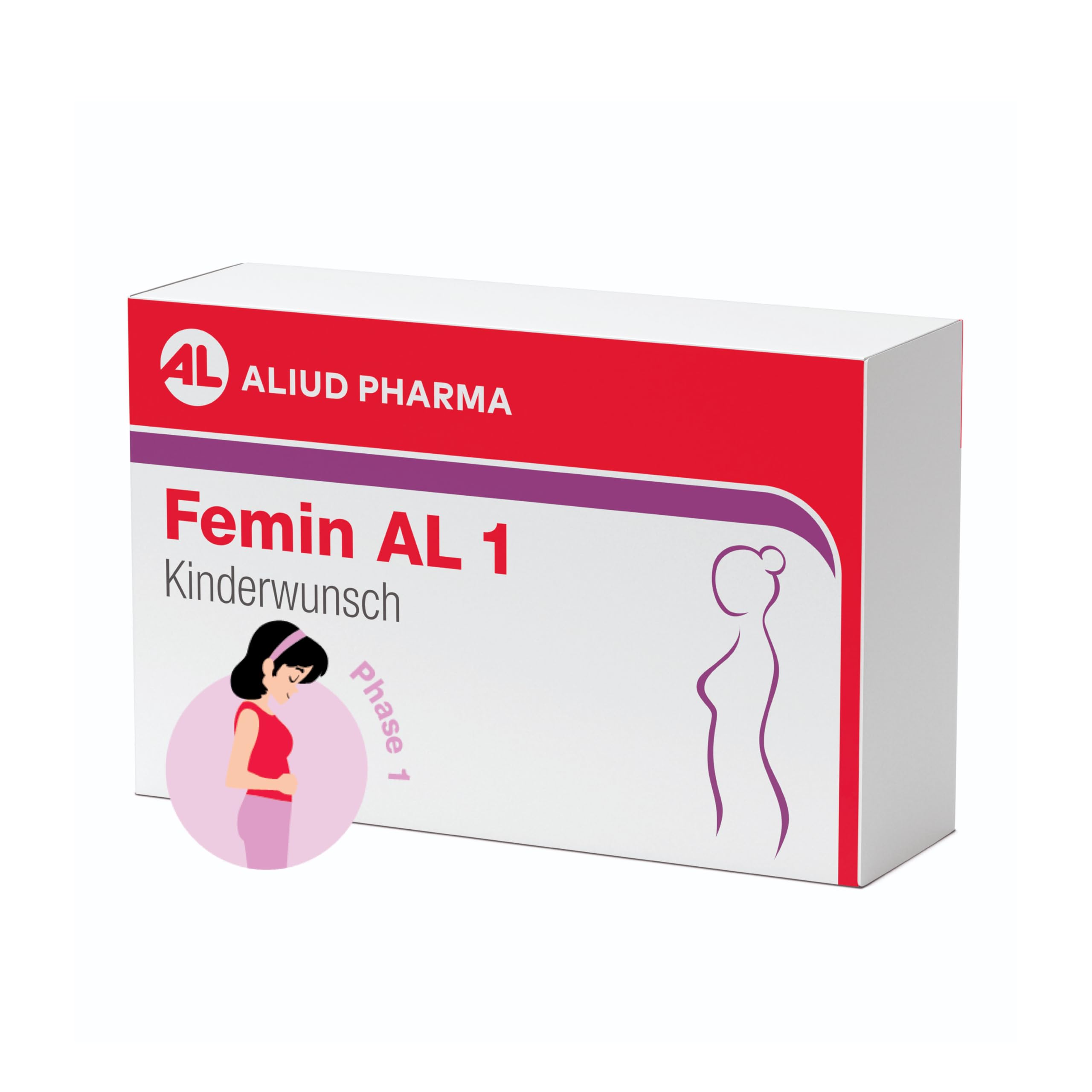 Femin AL 1 Kinderwunsch: Nahrungsergänzungsmittel mit L-Methylfolat (Folsäure), Jod, Vitamine & Eisen - für die Zeit der Babyplanung, 90 Kapseln