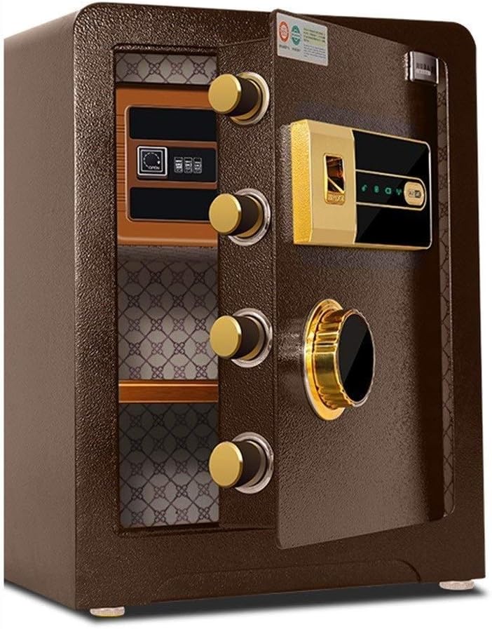 strongbox and Durable Fireproof Waterproof Fingerprint Password Wall- Mounted Household Full Steel Safe Anti- Theft Alarm Box for Office n Cash Use Storage (Color : B)