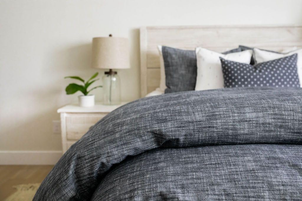 Beddy's One Piece Zippered Closure Charcoal Gray Duvet Cover Bedding, Easy Zip Closure Cotton Bedding Mattress Cover, Twin Full Queen and King Sized Duvet Comforter Sets