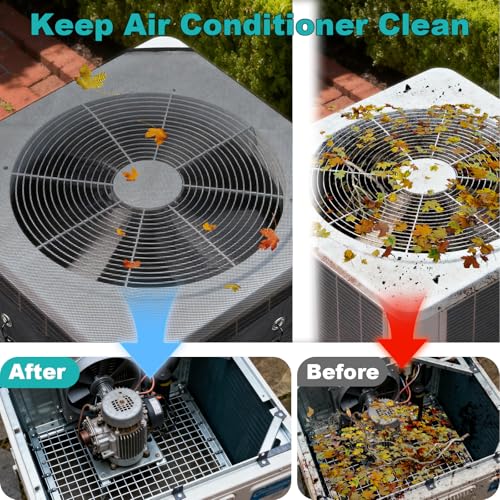 Image of TRELC Air Conditioner Covers for Outside Units, Breathable Mesh AC Cover, Outdoor Central AC Condenser Unit Cover, All Season Top Universal Defener Against Leaves, Branches, Cottonwood(28'' X 28'')