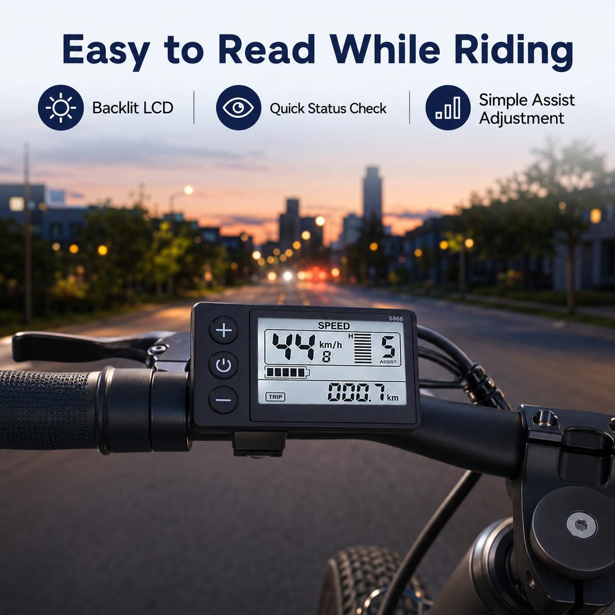 Amazon.co.jp: 電動自転車用LCDディスプレイ、電動自転車 S866 LCD