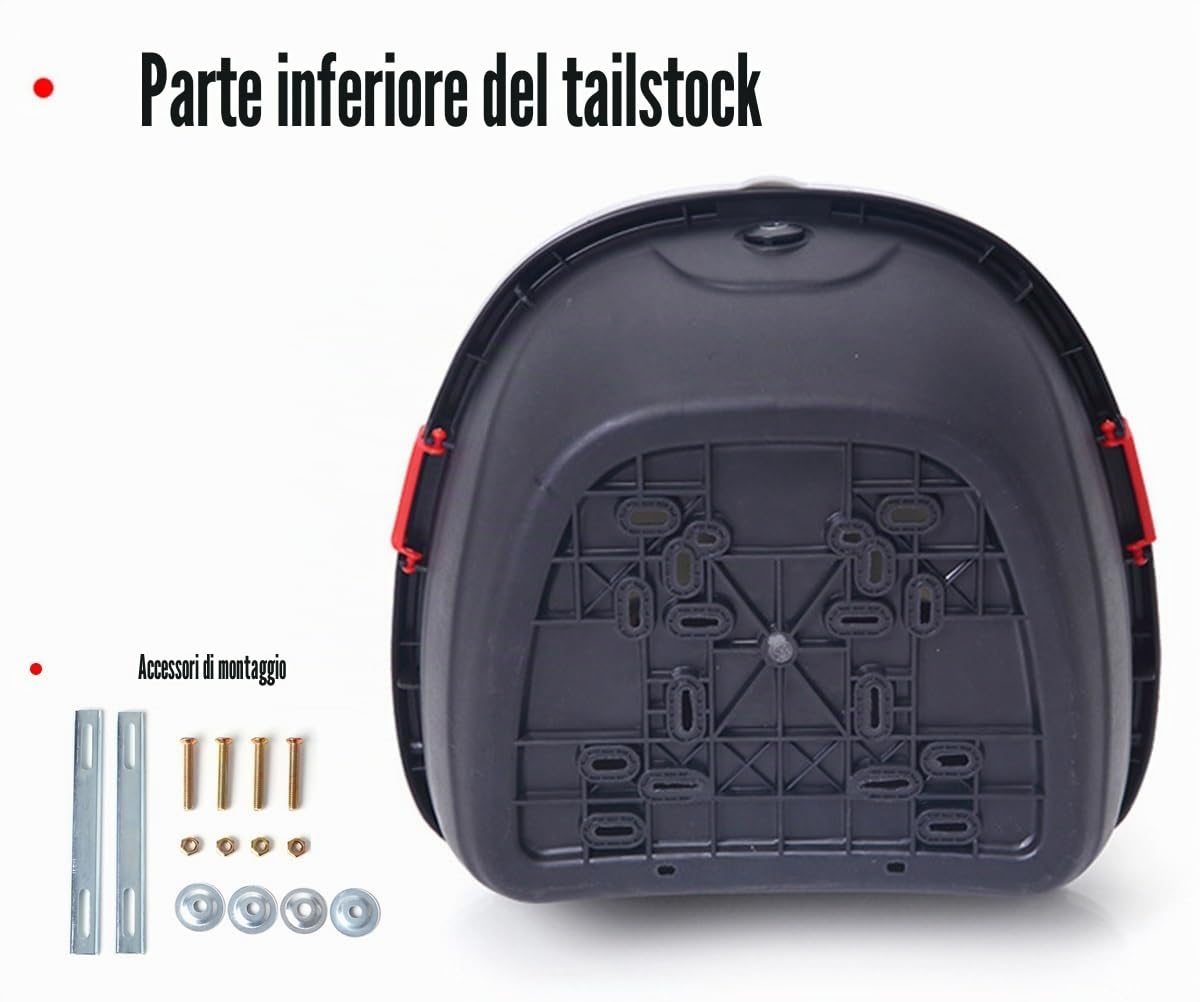 JEDAL Bauletto per moto Baule Motociclo Scooter 35L Bagaglio per Moto con serratura di sicurezza Valigia moto con schienale (Colore : Nero)