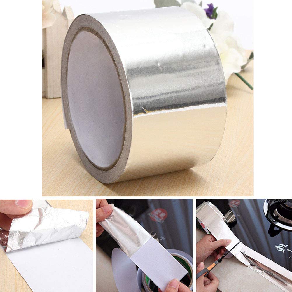 Nastro in alluminio, 50 mm x 20 m, resistente alle alte temperature, in alluminio, nastro adesivo sigillante, resistente al calore, strumenti di manutenzione (confezione da 1)