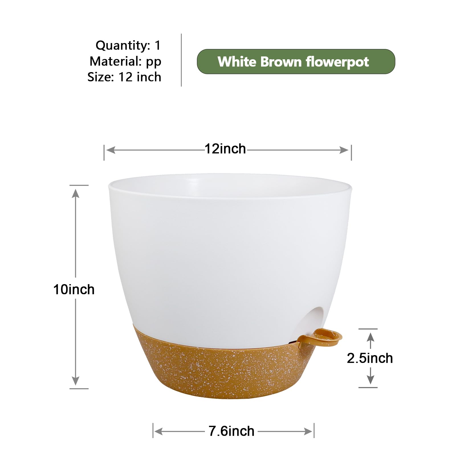 WSMKSZ Pots de fleurs en plastique à auto-irrigation avec trous de drainage en maille et réservoir profond pour plantes et fleurs de jardin d'intérieur et d'extérieur 30,5 cm
