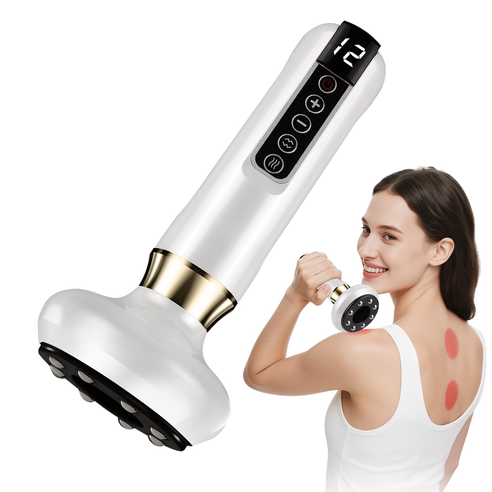 Masajeador Anticelulitico Reductor, 12 Niveles de Succión y Calor, Anticelulítico Reafirmante, Portátil Carga USB C, Dispositivo de Ventosas Eléctricas para Abdomen, Cintura Brazos y Piernas