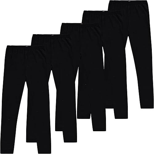 Leggings para niñas pequeñas y grandes, pantalones elásticos de algodón negro y elastano, ropa de baile para niños, mallas de yoga y ballet, paquete