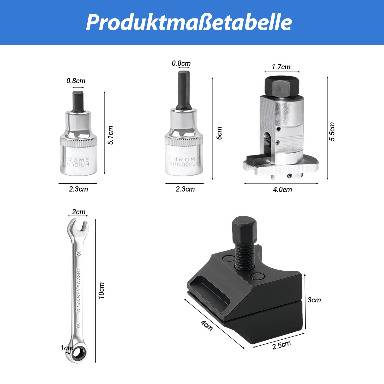 Federbein-Spreizer-Set 5-TLG., inkl. Handschuhen & Schraubenschlüssel, Federspanner-Werkzeug für Stoßdämpfer-Arbeiten-Nur mit 10mm Werkzeug, max. 13Nm(Schwarz)