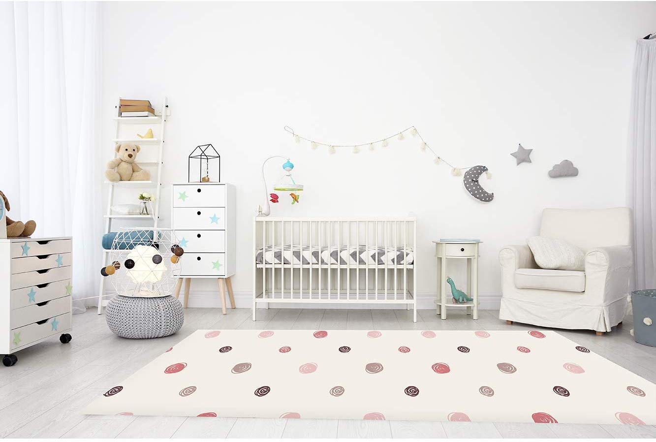 Oedim Alfombra Infantil Puntitos para Habitaciones PVC | 95 x 200 cm | Moqueta PVC | Suelo vinílico | Decoración del Hogar | Suelo Sintasol | Suelo de Protección Infantil |