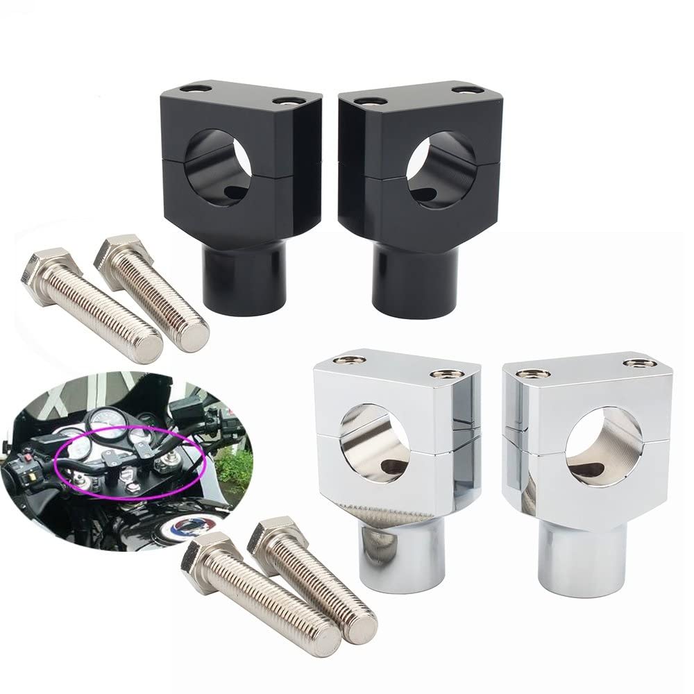 Universal 1 Zoll 7/8 Zoll 22 mm 25 mm Motorrad Lenker Klemme Kit Motorrad Lenker Erhöhung Bar Mount Griffklemme Motorrad Lenkererhöhung (Farbe: 22 mm 2)