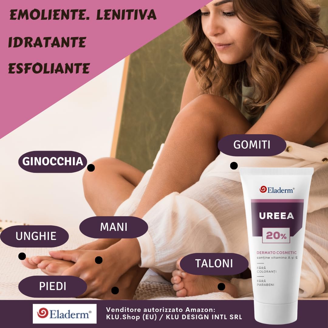 Urea 20% Crema Cheratolitica 100ml – Pelle sogetta a Psoriasi, Dermatite Atopica, Cheratosi, Ipercheratosi - Pelle Molto Secca, Desquamata e Fissurata, Prurito, Irritazioni Superficiali