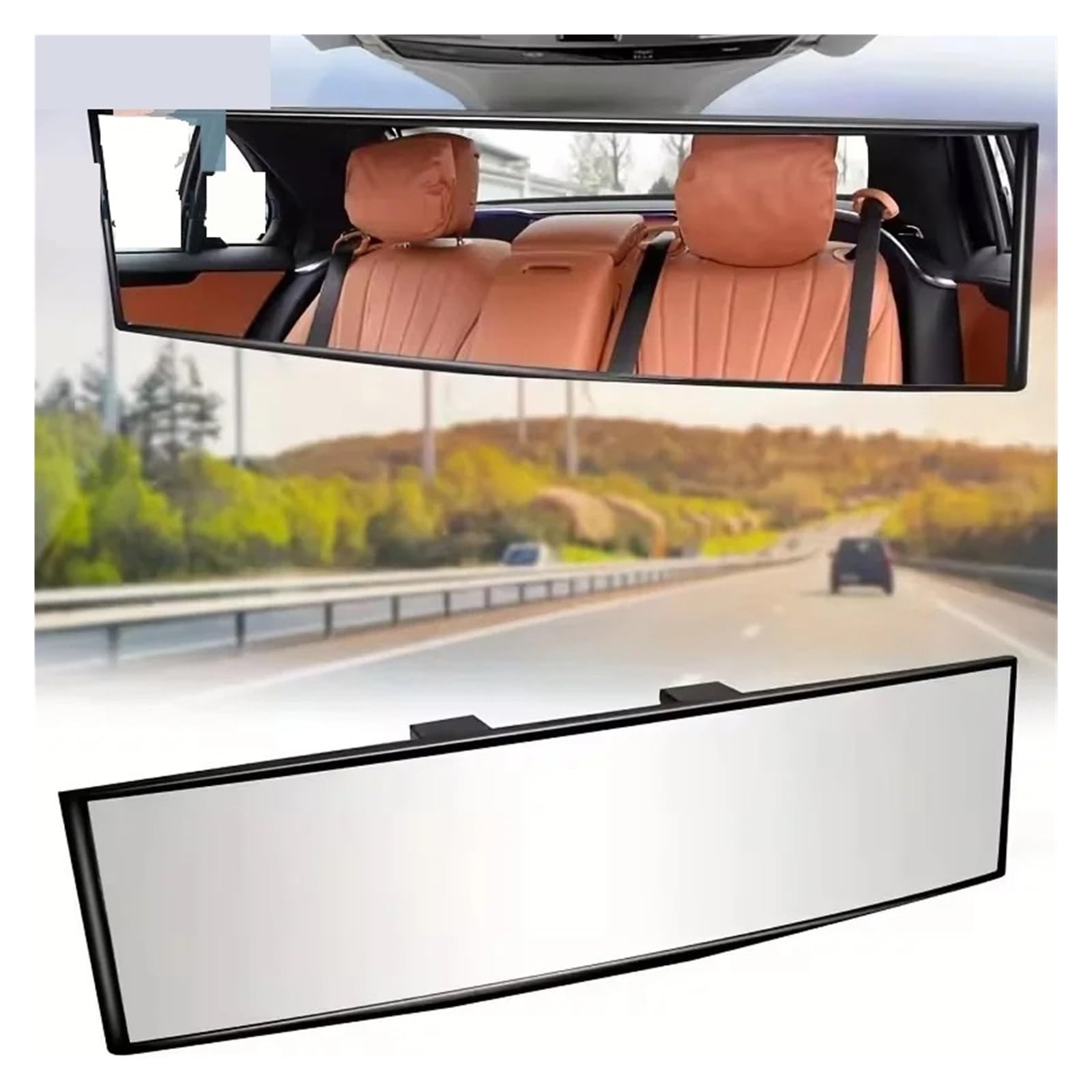 Rétroviseur Conduite Accompagnée Clip Intérieur Convexe De 285 Mm De Large Sur Le Rétroviseur Transparent