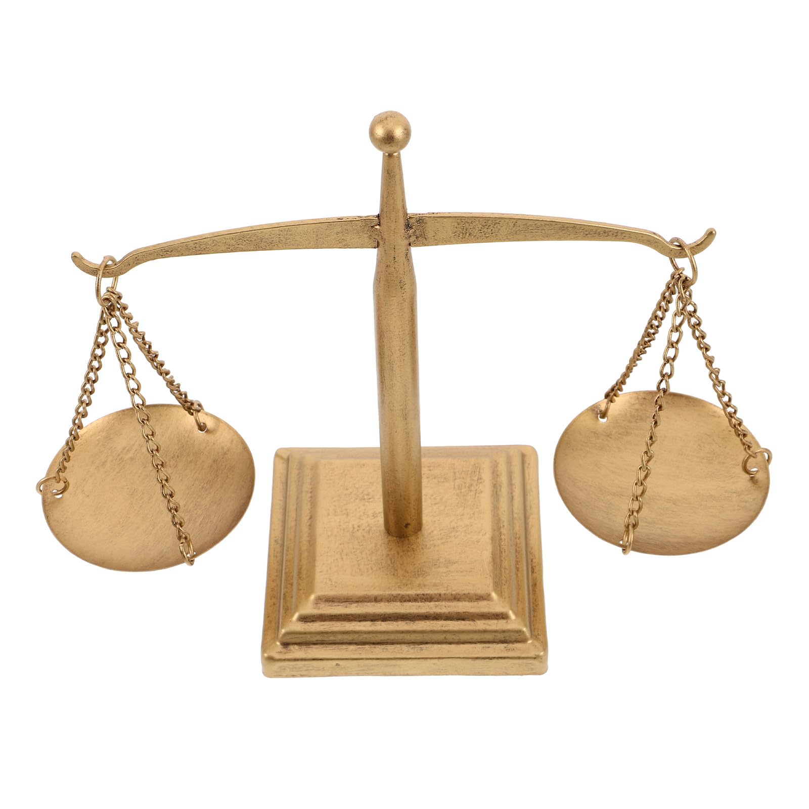 Bilancia da Tavolo in Metallo Dorato Vintage, Scultura Artistica Decorativa per Ufficio e Studio Legale, Ornamento da Scrivania e Centrotavola per Professionisti della Giustizia
