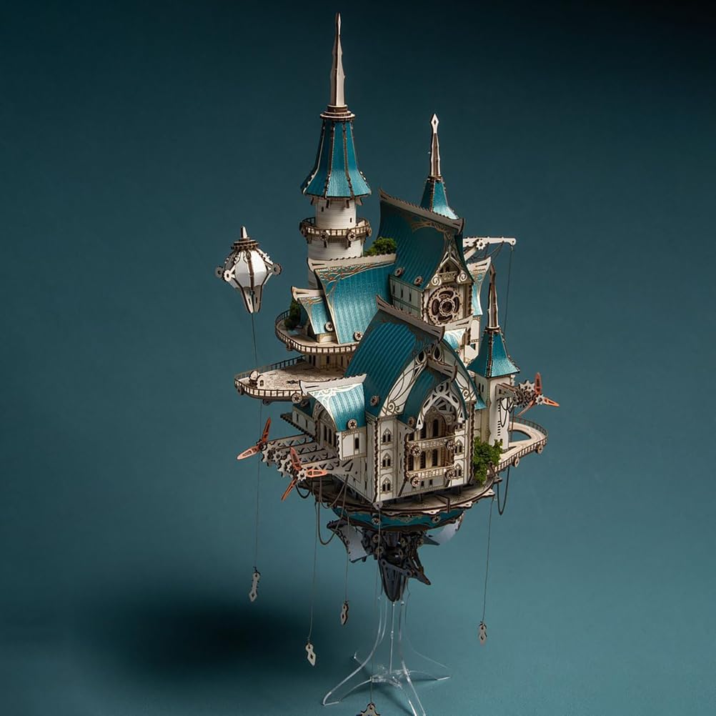 Drewniane puzzle 3D dla dorosłych, 863 elementy Drewniane puzzle 3D Zestawy do budowy fantastycznego zamku, drewniane rękodzieło DIY Fajne zabawki dla mężczyzn i kobiet