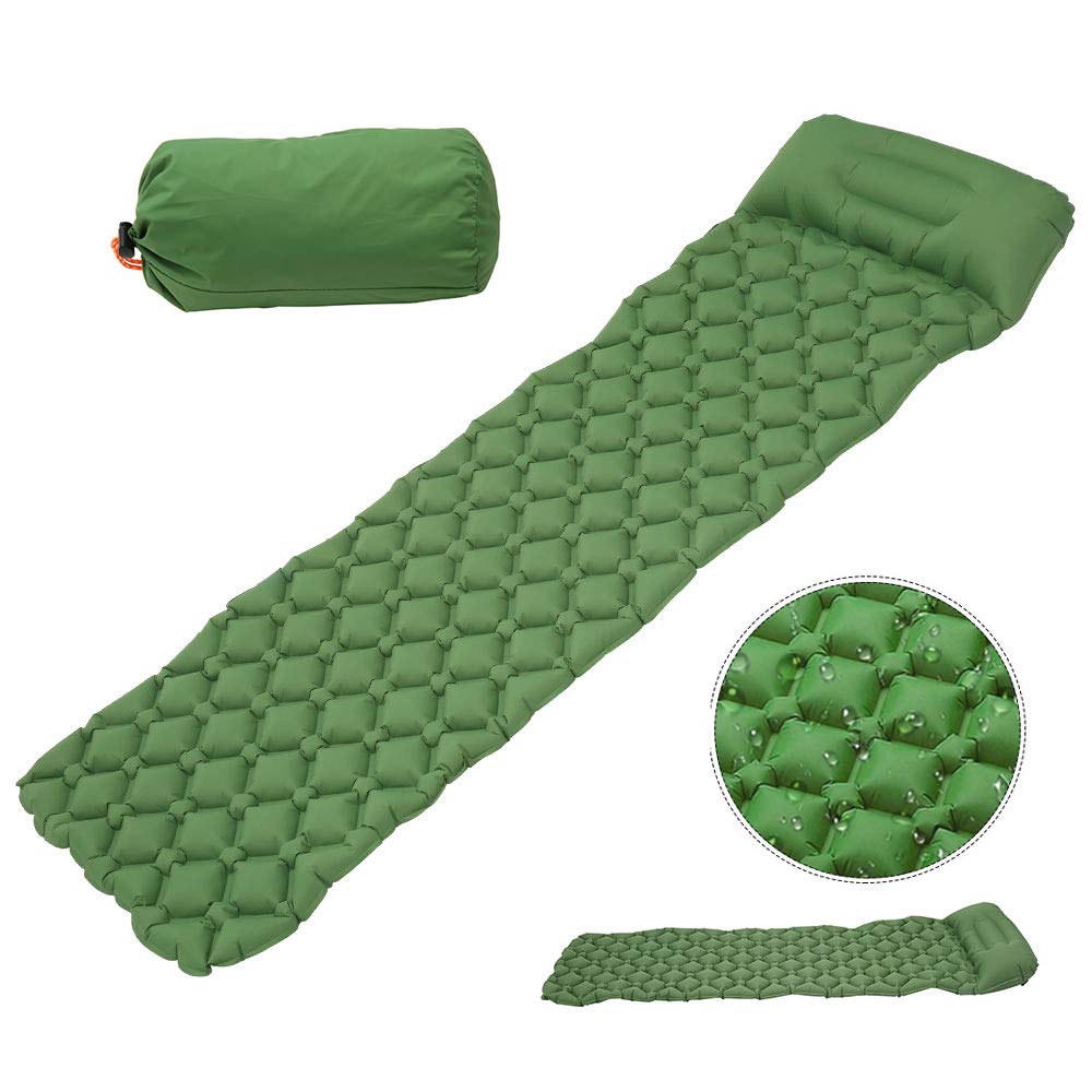 78Henstridge Camping Mattress Self-inflating Inflatable Sleeping Mat with Pillow Waterproof Leak-proof Inflating Ultralight Single Bed for Backpack Camping Travel