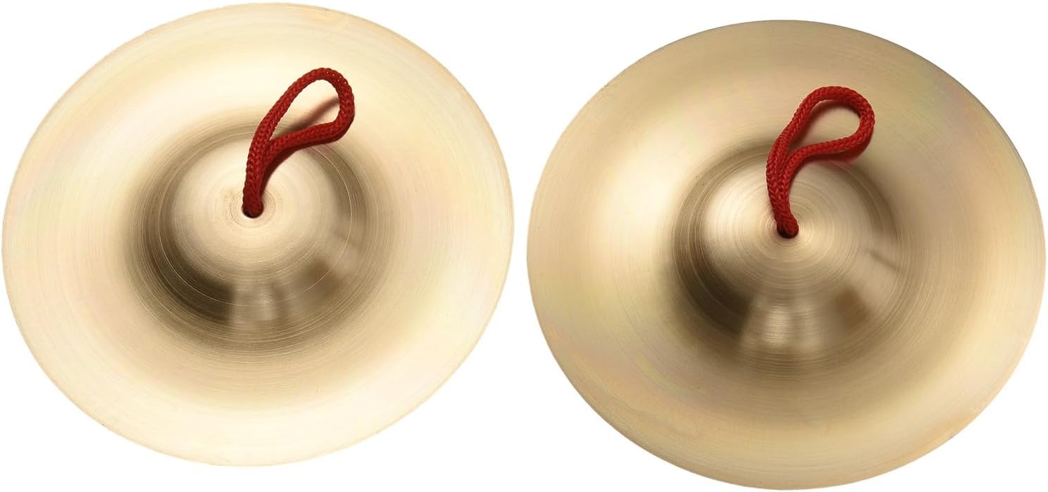 Mini Small Brass Hand Cymbals 5.8in Gong Band Rhythm Percussion Copper Rhythm Musical Instrument for Opera and Military Drums Performance Copper Hand Cymbal 1-pair