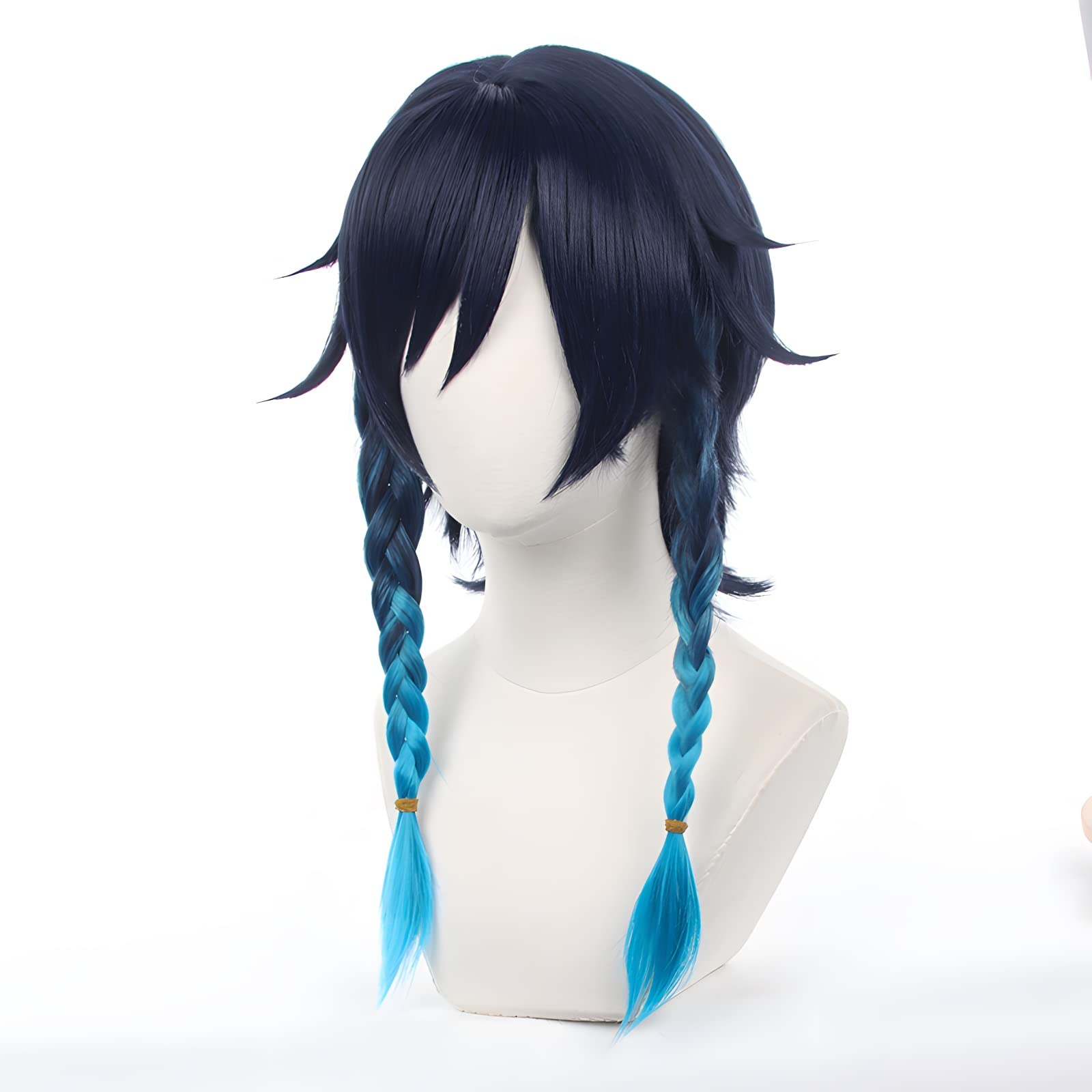 Parrucca cosplay anime, parrucca Genshin Impact, con due cappucci per parrucca, per Halloween, feste e così via. (Venti Cosplay) | Parrucca pre-acconciata, fibre termiche per ritocchi facili, per feste a tema, servizi fotografici e video