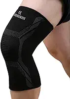 Joelheira de Compressão Armor Ortopédica Elástica Profissional para proteção e recuperação do joelho Premium Rubber Fit (Preto, Médio)