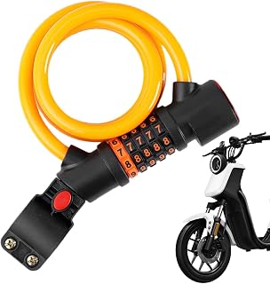 CASSONRM Bike Lock Security Cable | Anti-Theft Combination Lock with Password - Wire Rope Cycling Lock for Mountain Bikes, Road Bikes, Electric Bicycles, Scooter