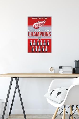 Miniatura 10 de Trends International NHL Detroit Red Wings - Póster de pared de Champions 23, 22.37 x 34.00 pulgadas, versión enmarcada en negro