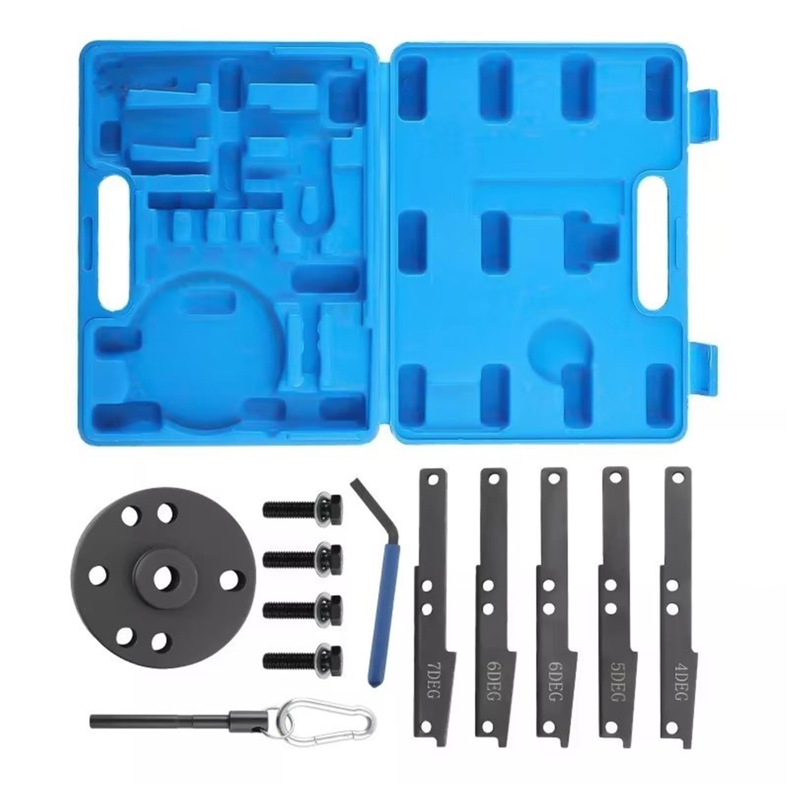 Set Strumenti Messa Fase Compatibile con Cummins per ISX QSX X15 3163020 3163069 3163530 con Blocchi A Cuneo A 4/5/6/7 Gradi Kit di Attrezzi per La Messa in Fase Dell'albero A Camme