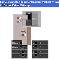 Vista 2 de Kit de bloqueo de generador compatible con Eaton Cutler Hammer Vertical Throw 150 o 200 Amp paneles principales, 2 1/4 pulgadas de espacio entre