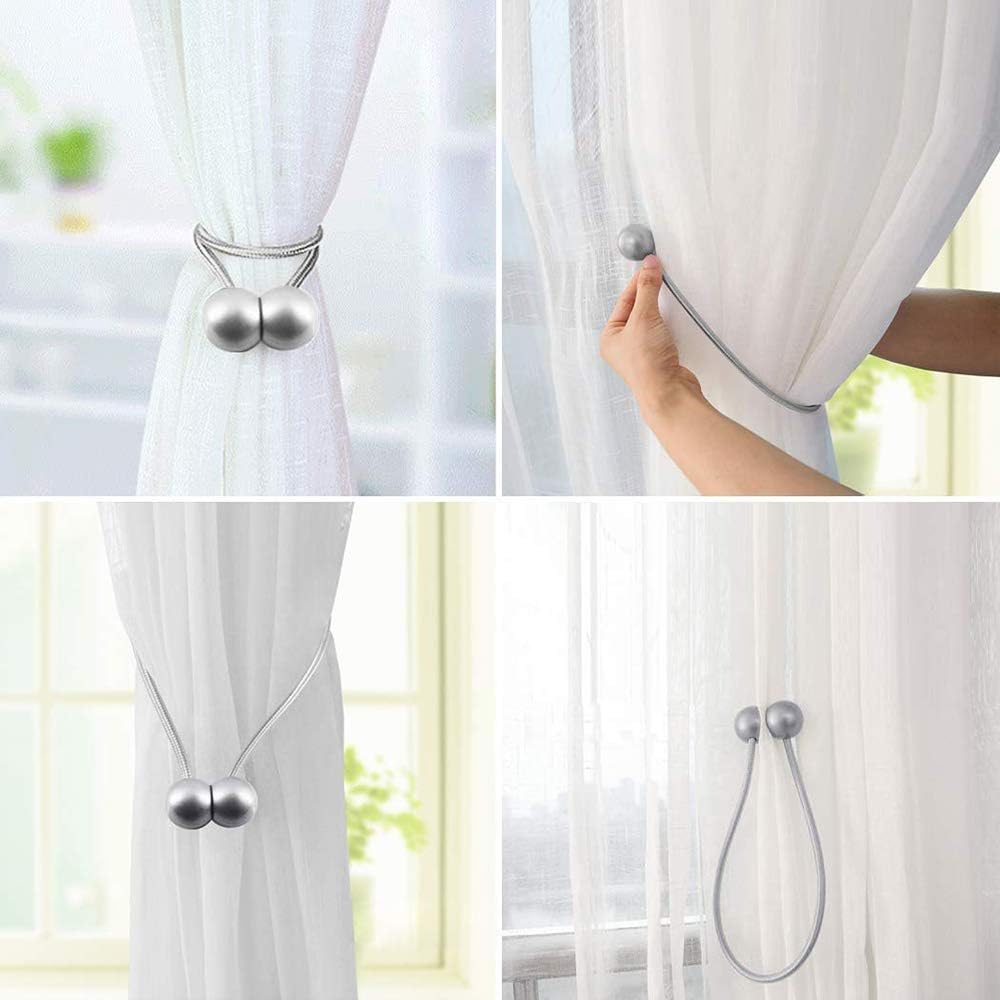 Get Discount 70% Price Emoly Magnetic Curtain Rope Tiebacks, Classic European Window Curtain Holders with Magnets for Blackout Curtain, Sheer Panels Draperies (Light Brown, 2020)