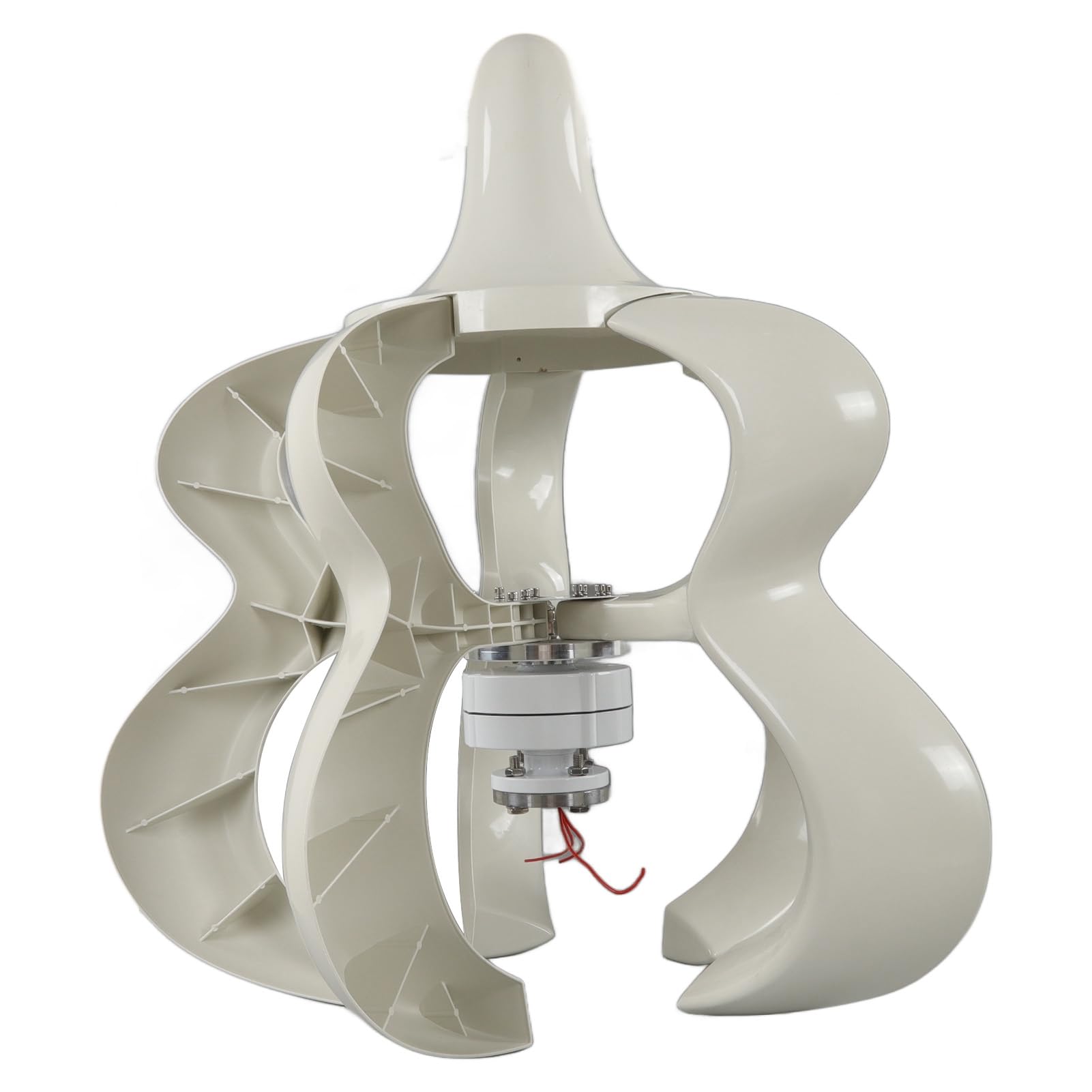 Kit Generatore Eolico 12V 24V Ad Albero Verticale con 5 Pale per Uso Esterno a Energia Solare Domestica (200 W)