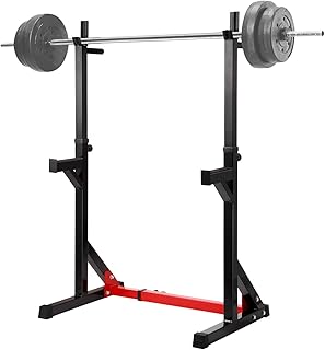 Lanmu Barbell Rack 550LBS Max Load Adjustable Squat Stand Dipping Station Gym Weight Bench Press Stand
