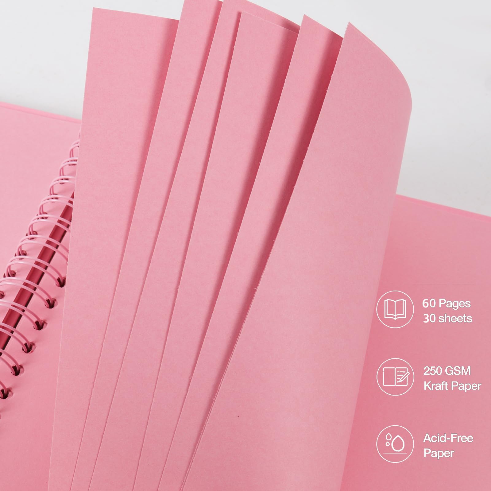 RECUTMS Álbum de recortes grande de 12 x 12 pulgadas, 60 páginas, papel