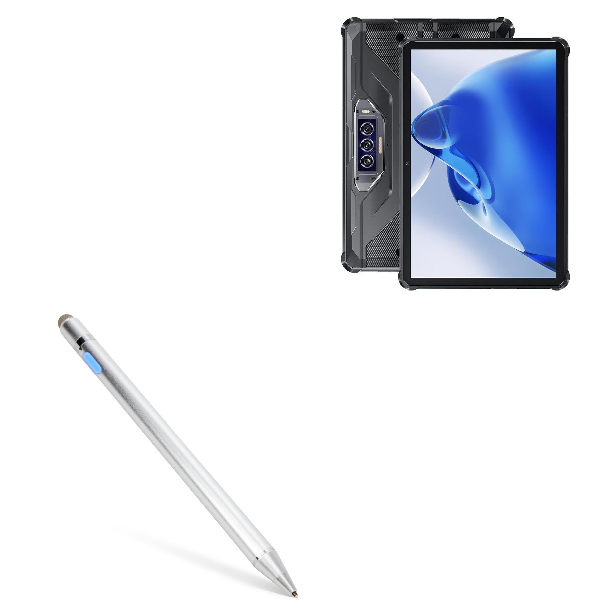 BoxWave Stylus Pen Compatible with Oukitel RT7 5G - AccuPoint Active Stylus, Electronic Stylus with Ultra Fine Tip - Metallic Silver