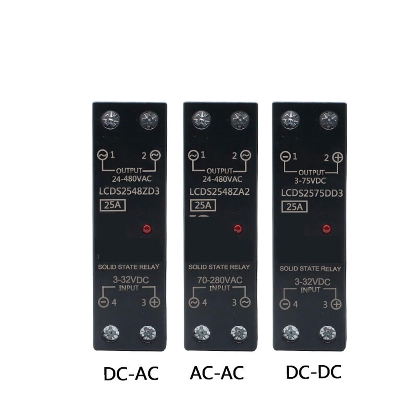 1 Uds 10A 25A 40A 50A 60A 80A relé monofásico SSR de estado sólido con disipador de calor relé Industrial montaje en Riel DIN(DC - AC,60A)
