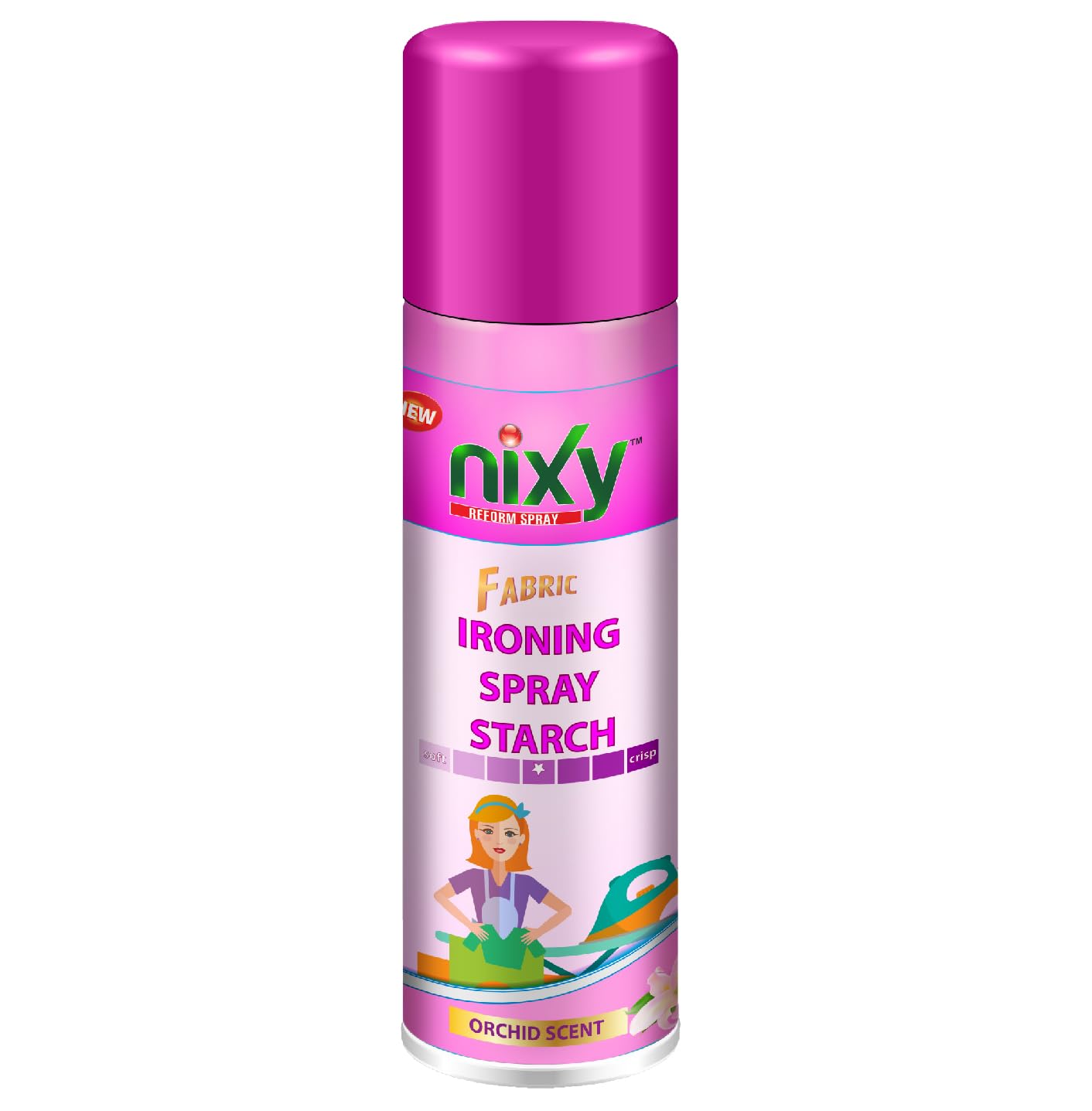 NIXY Fabric Ironing Spray Starch - Orchid Scent- King Size 500ml-image-33