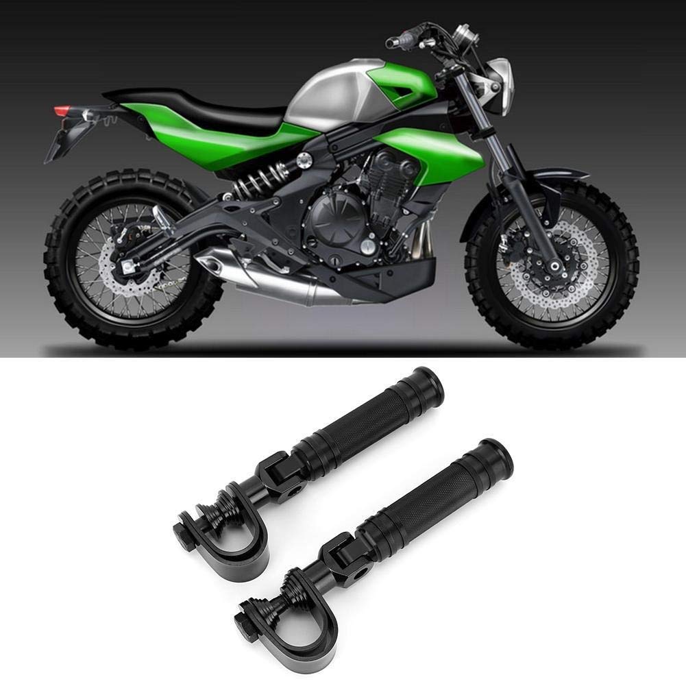 KSTE Motorrad Fußrasten, 25mm Universal Motorrad CNC Fußrasten 90-Grad Klappbare Pedalhalterung Zubehör für Motorräder