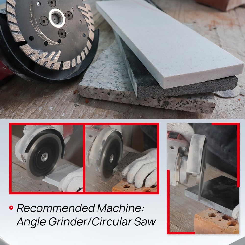 Disco Diamantato 115mm Per Smerigliatrice - Per Taglio Granito, Piastrelle, Cemento, Con Arbor M14 - Foto 14