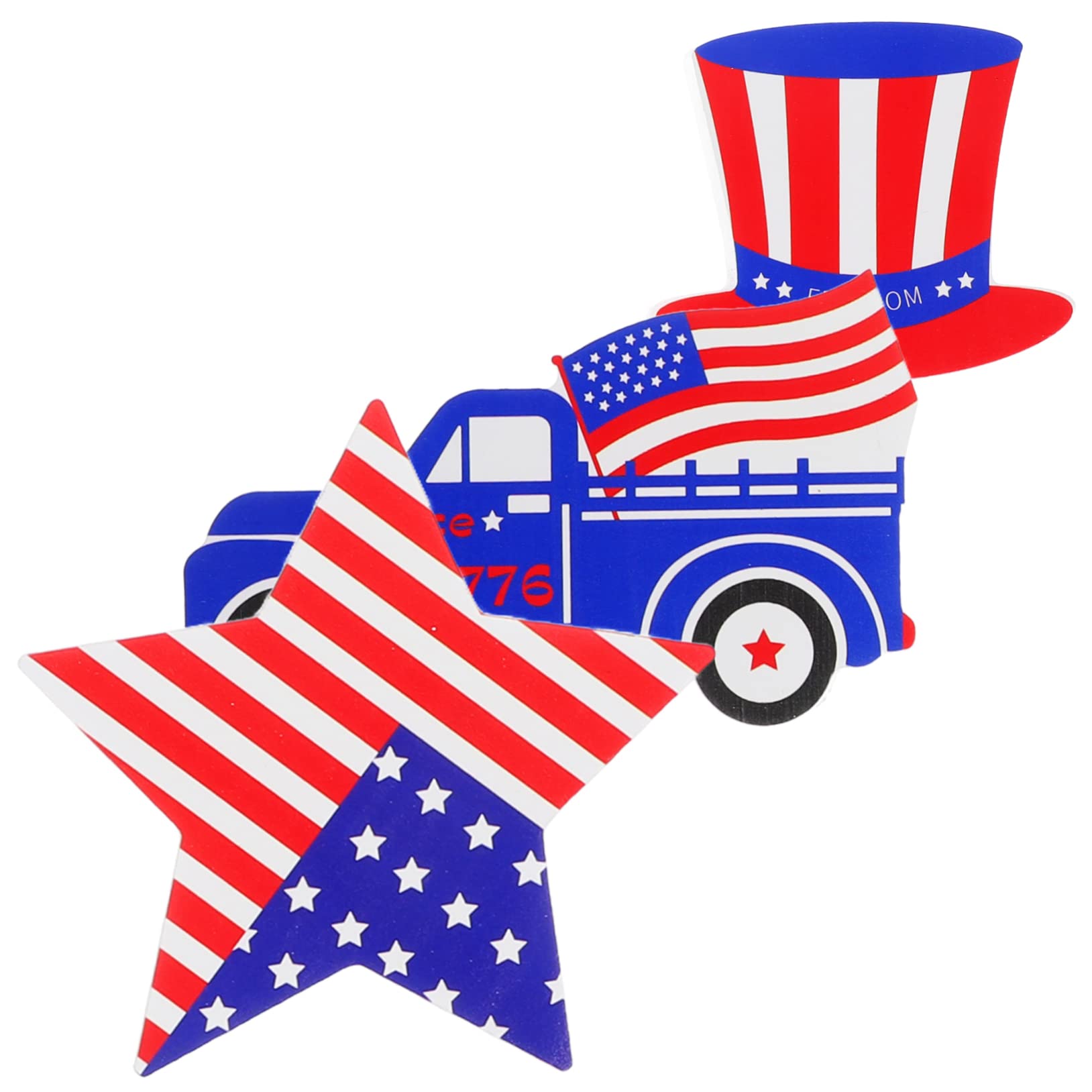 15 Stck. Teiliges Patriotic Holzblock Deko Independence Day Tischdeko mit Amerikanischem Muster Langlebig und Fein Verarbeitet als Partydeko und Fotorequisite