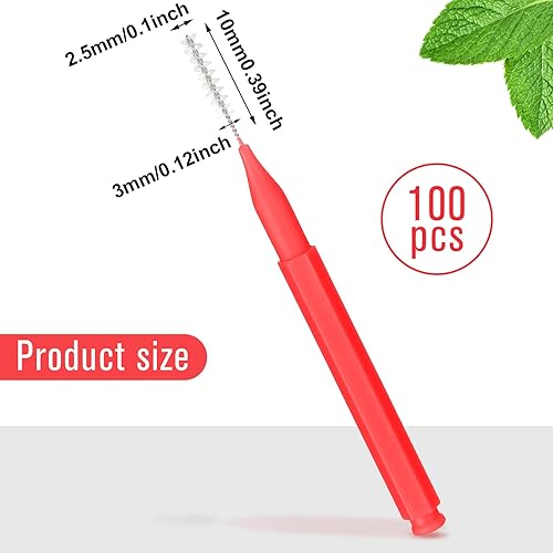 Miniatura 83 de Patelai 100 piezas de cepillos para limpiador, cepillo interdental, palillo de dientes, cabezal de hilo dental, hilo dental, higiene dental, hilo