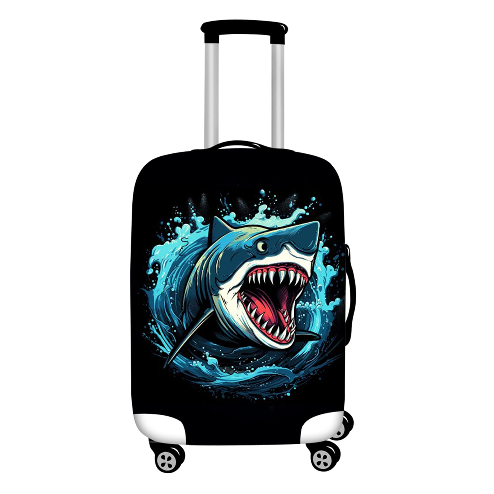 Forchrinse 3D Shark Travel Suitcase Cover for Luggage,Watercolor Luggage Cover Protector,18/24/28/32inch