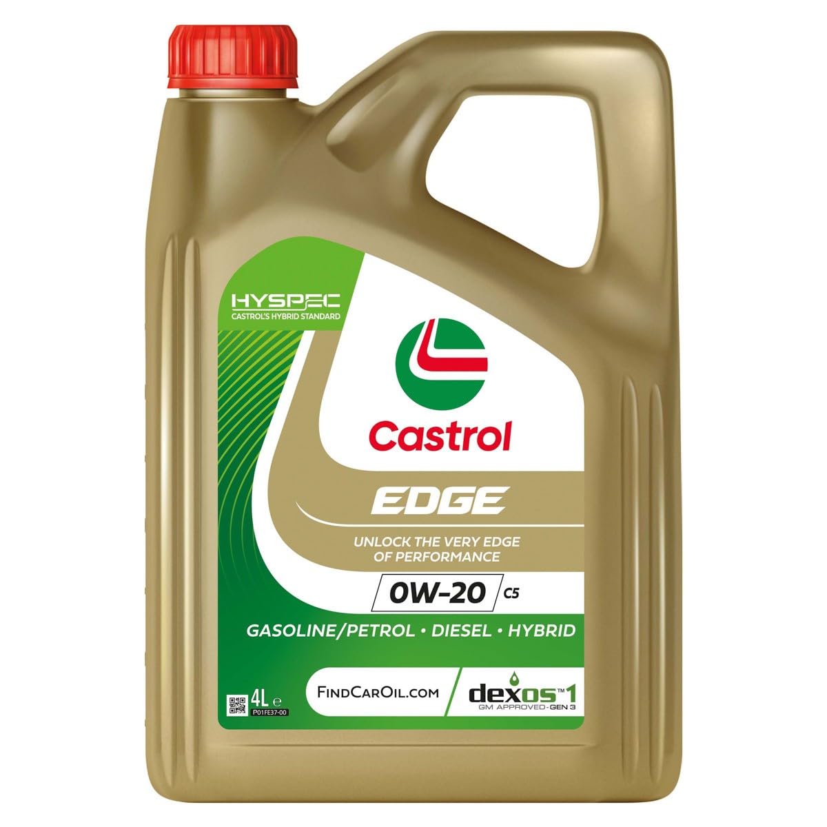 Castrol EDGE 0W-20 C5, Aceite de Motor Avanzado Sintético, Cumple con las Especificaciones ACEA C5/C6, API SQ y ILSAC GF-7, 4L
