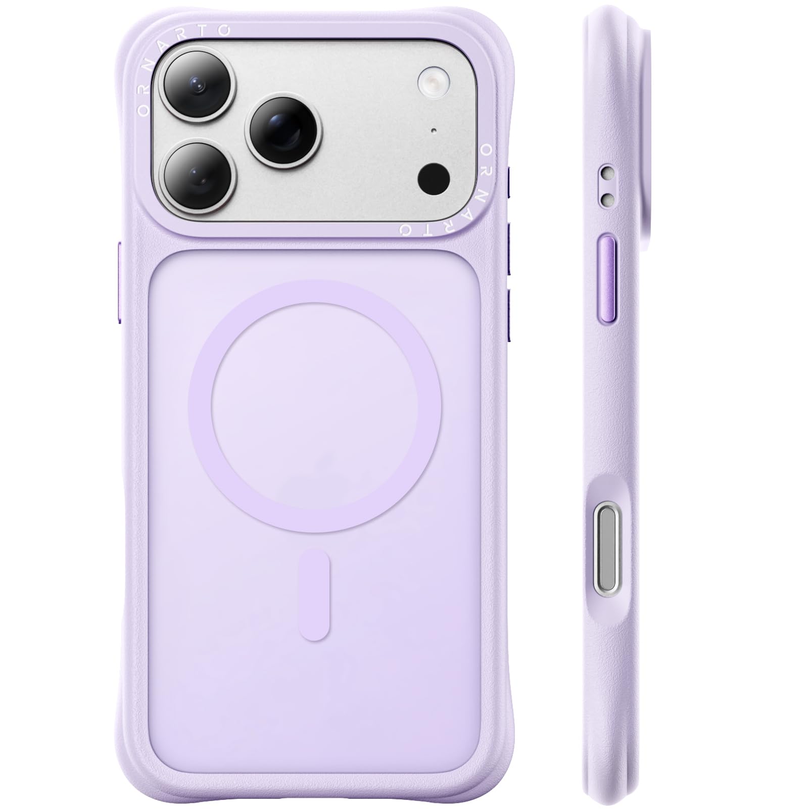 Photo 1 of ORNARTO Magnetic for iPhone 17 Pro Max Case, Translucent Matte, Purple