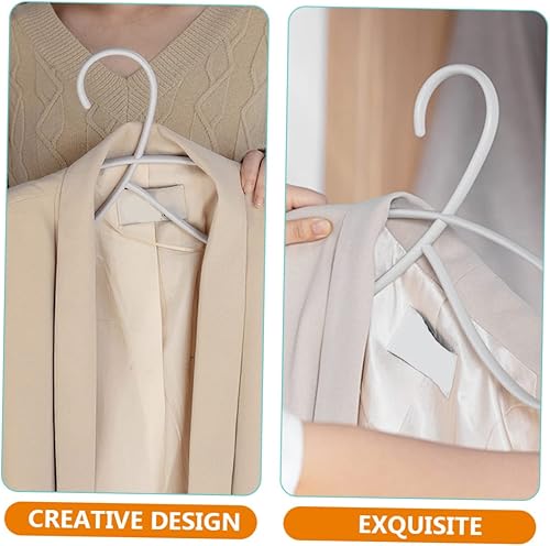 Miniatura 2 de Cabilock 5 percheros prácticos de plástico pesado para colgar en el hogar, hotel, vestido, tela antideslizante ligera, departamento gris, no para el